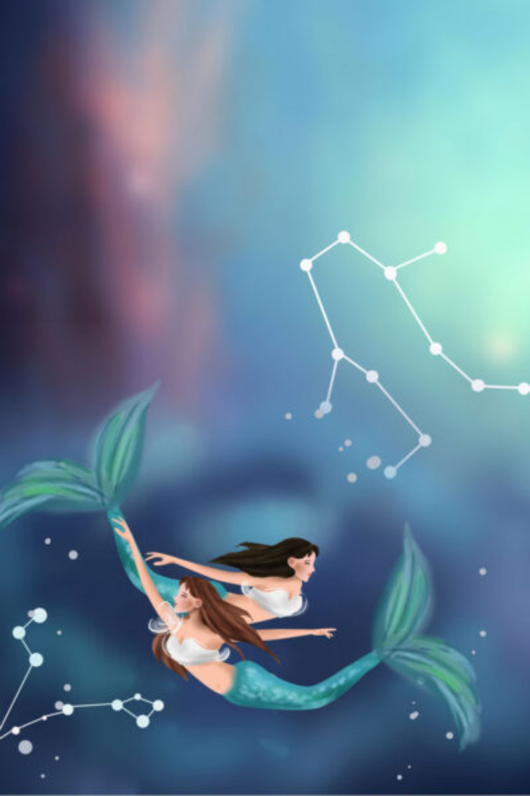 Ảnh cung Song Ngư anime đẹp, đơn giản