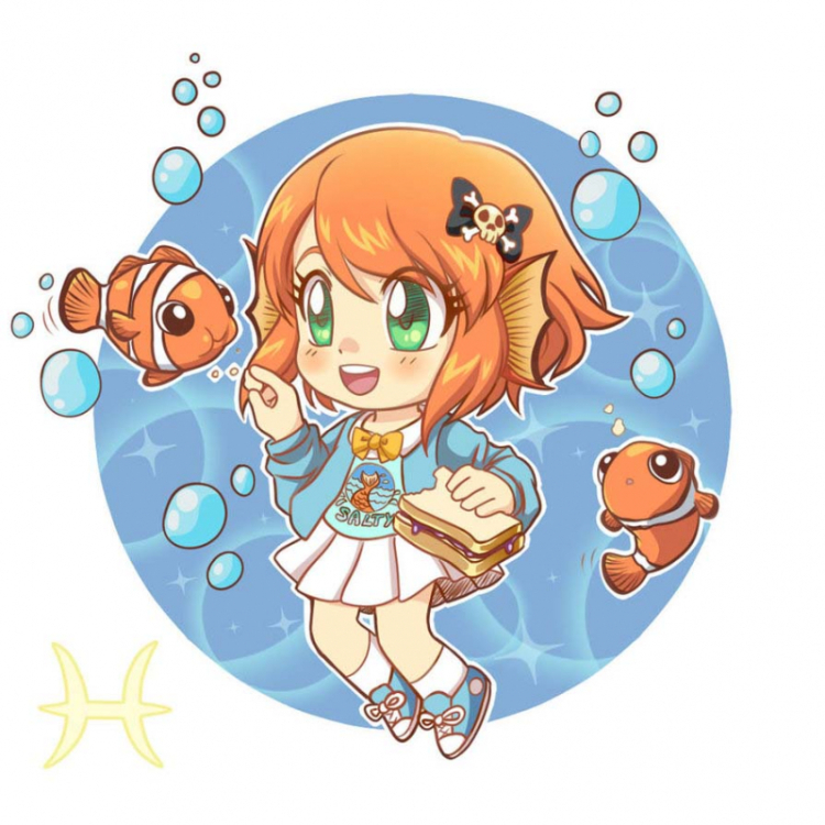 Ảnh cung Song Ngư anime dễ thương