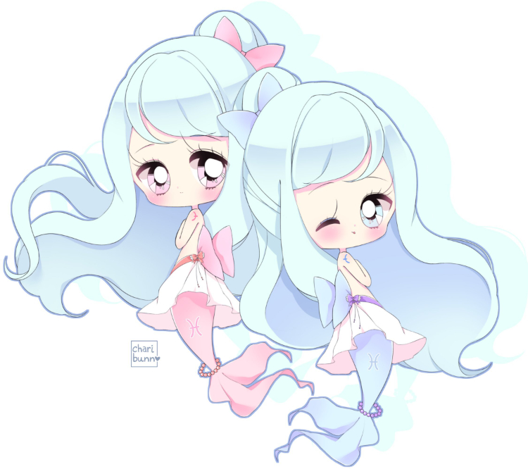 Hình ảnh cung Song Ngư anime chibi siêu xinh