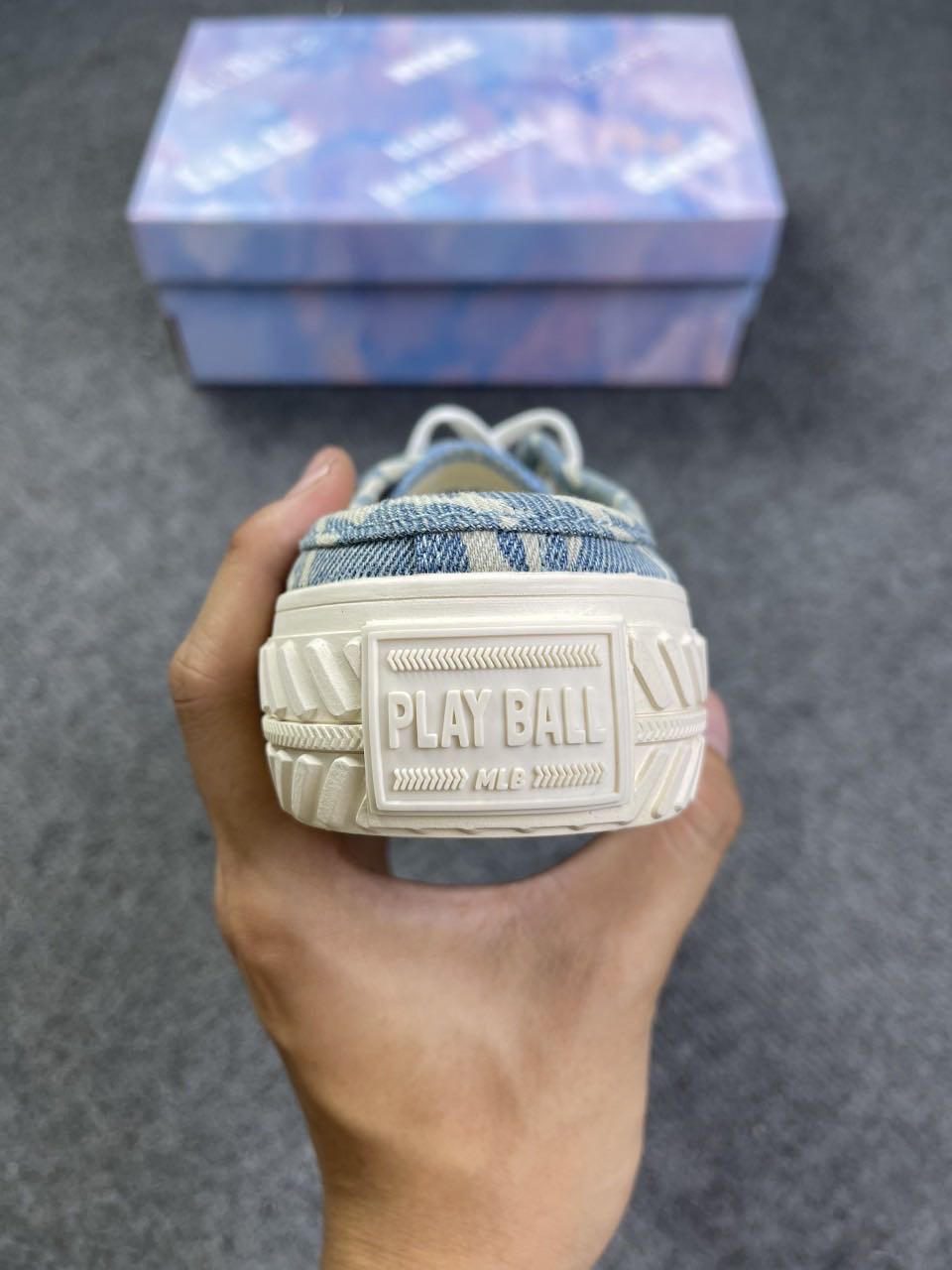 Giày Sục Mlb Xanh Dương Rep 11