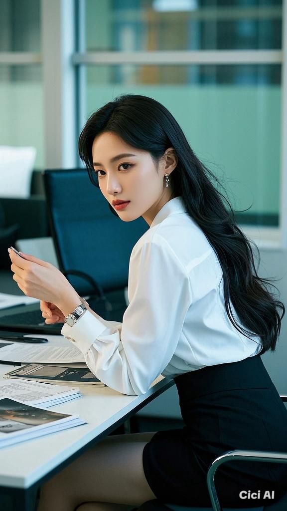 Dáng pose cuốn hút với quần ống rộng