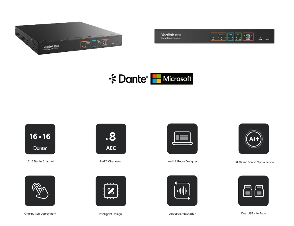 Bộ xử lý tín hiệu số Dante Yealink AP08