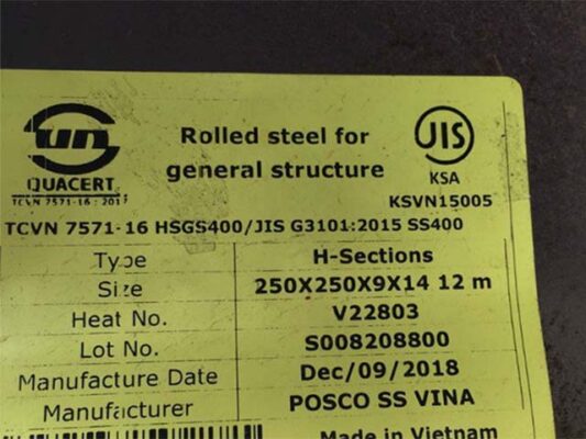 Thép hình H250 posco vina