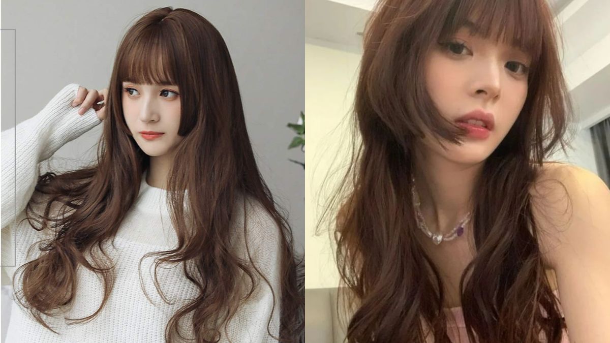 Tóc mái hime uốn xoăn