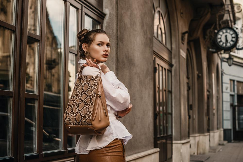 snakeskin evening bag