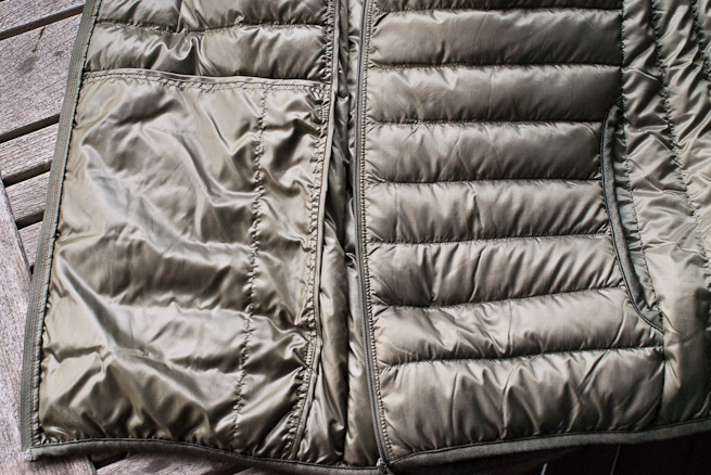 Ultra Light Down gilet internal and external pocket space