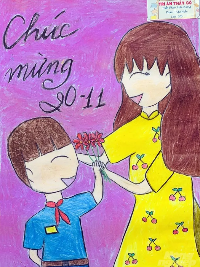 85 bức tranh vẽ cô giáo đẹp, ý nghĩa nhân ngày 20/11 17