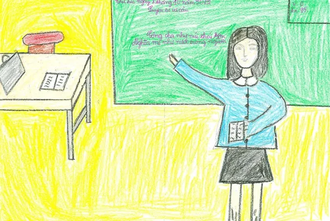 85 bức tranh vẽ cô giáo đẹp, ý nghĩa nhân ngày 20/11 18