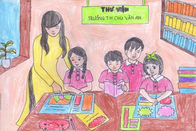 85 bức tranh vẽ cô giáo đẹp, ý nghĩa nhân ngày 20/11 31