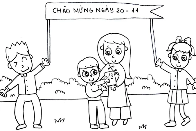 85 bức tranh vẽ cô giáo đẹp, ý nghĩa nhân ngày 20/11 50