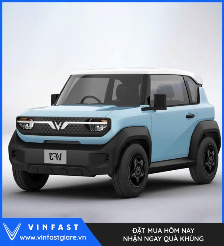 Vinfast VF3 Màu Xanh Dương Nhạt Giá Lăn Bánh Thông Số Tính Năng
