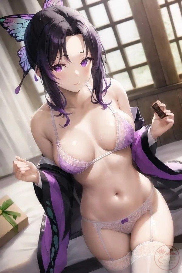 Một khoảnh khắc đầy nghệ thuật khi Shinobu đứng giữa rừng hoa anh đào