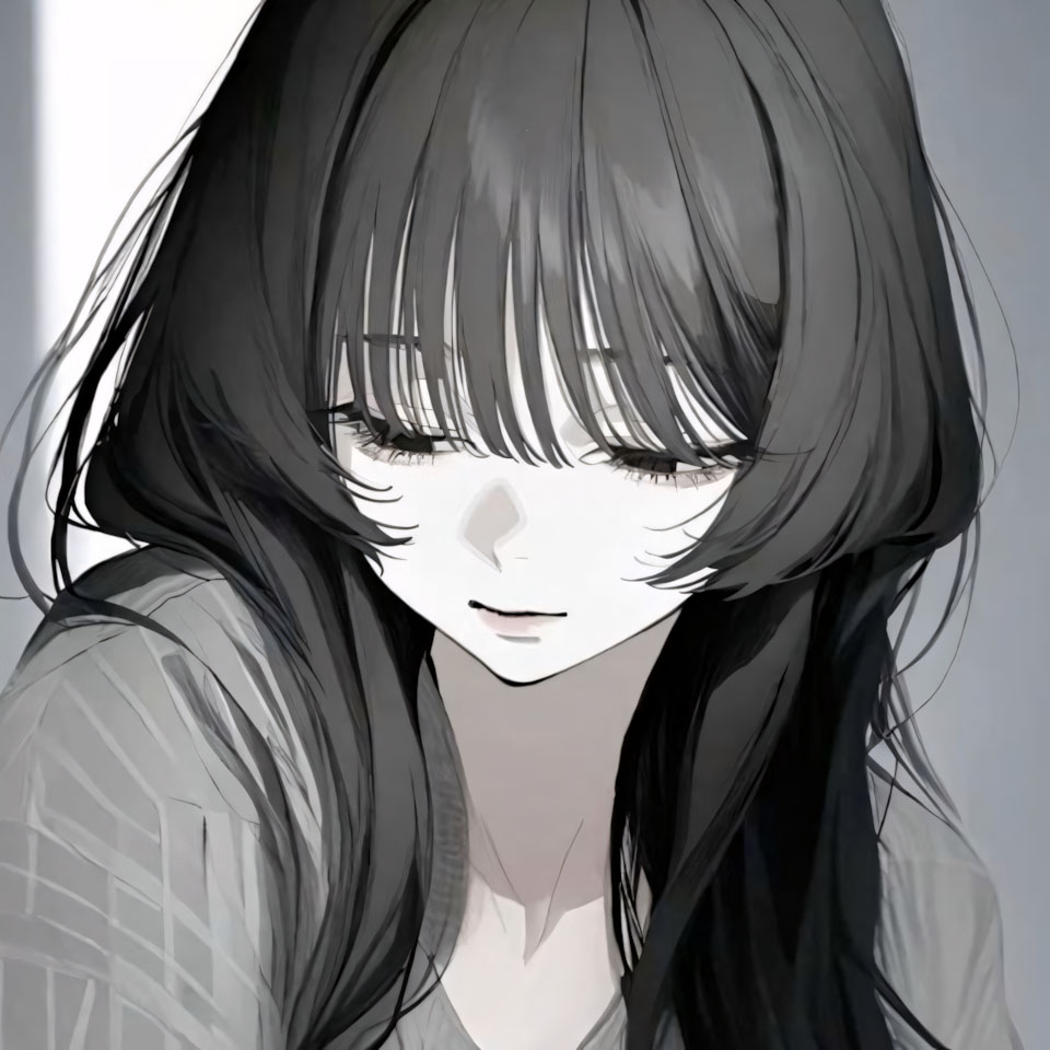 anh anime trang den buon 960px 960px avatar 9