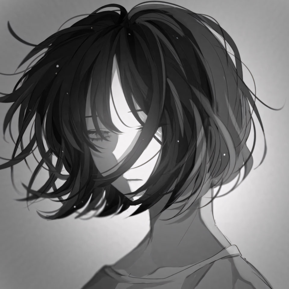 anh anime trang den buon 960px 960px avatar 5