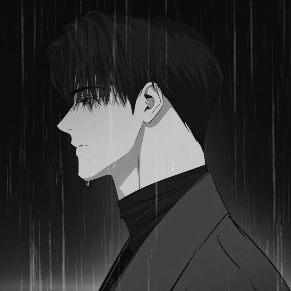 anh anime trang den nam buon 960px 960px avatar 10