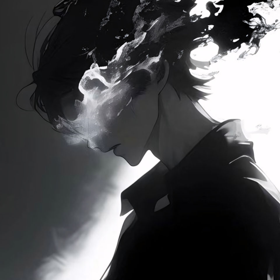 anh anime trang den nam buon 960px 960px avatar 8