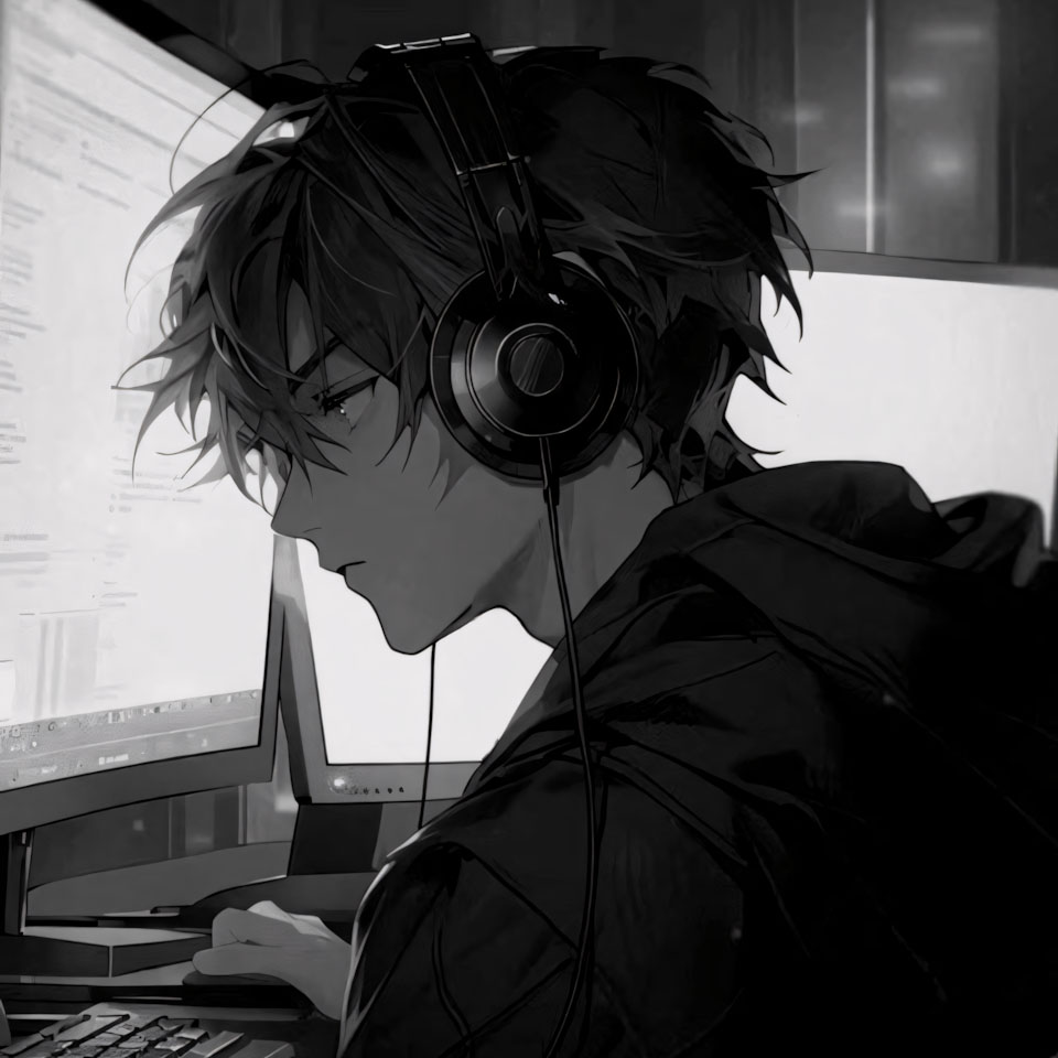 anh anime trang den nam buon 960px 960px avatar 4