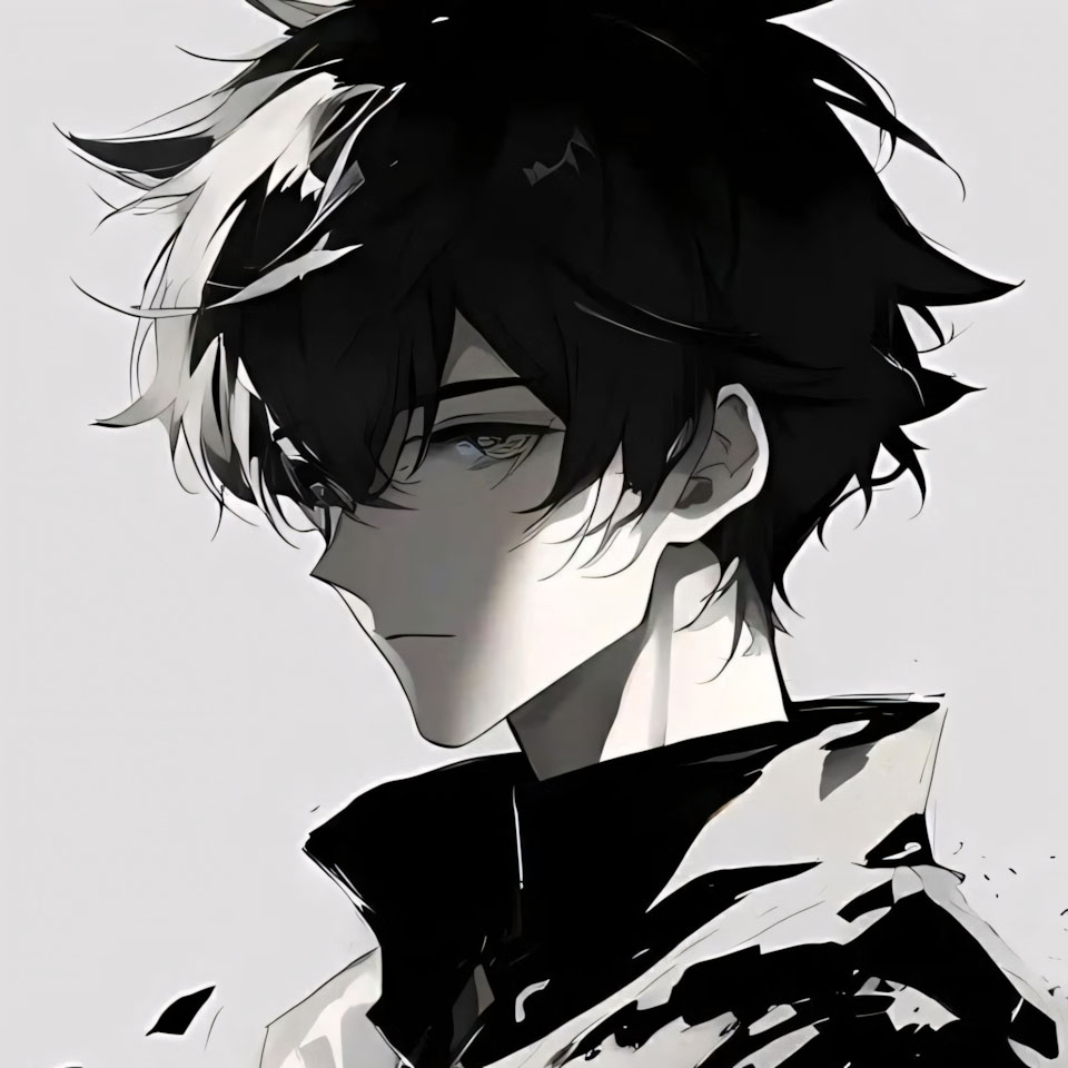 anh anime trang den nam buon 960px 960px avatar 3