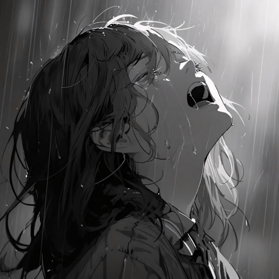 anh anime trang den buon 960px 960px avatar 11