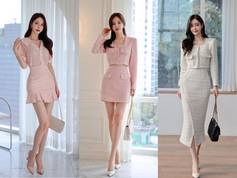 15+ cách phối đồ với chân váy dạ tweed sang trọng, thanh lịch