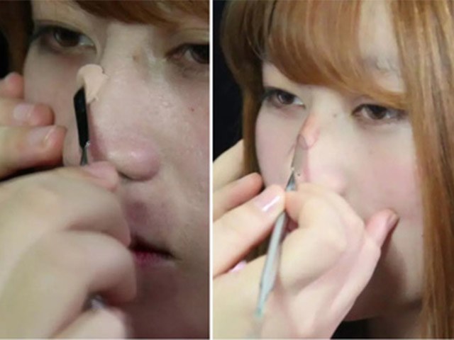 Gái xinh tiktok tẩy trang làm bao người ngã ngửa: độn mũi gọt cằm chỉ bằng son phấn - 14