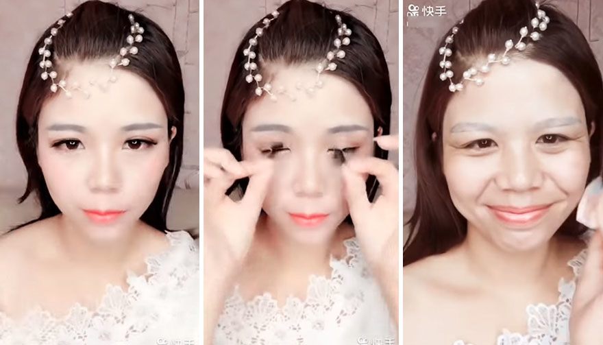 Gái xinh tiktok tẩy trang làm bao người ngã ngửa: độn mũi gọt cằm chỉ bằng son phấn - 6