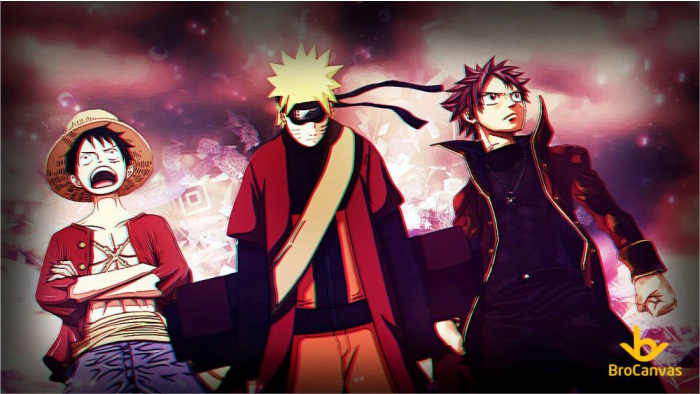 Ảnh anime nam đẹp Monkey D Luffy, Uzumaki Naruto, Natsu Dragneel