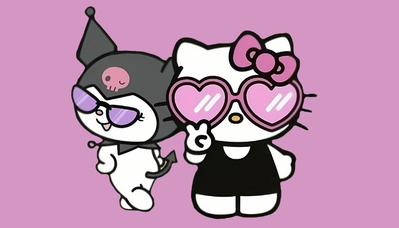 Ảnh nền kuromi và hello kitty dễ thương
