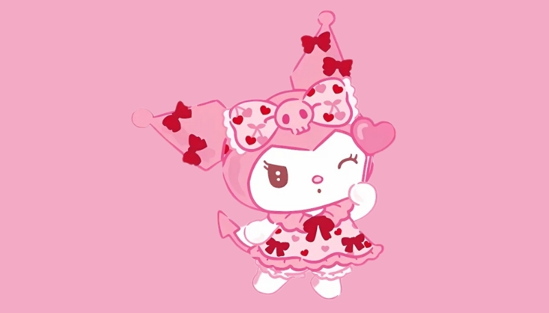 Ảnh nền kuromi màu hồng cute