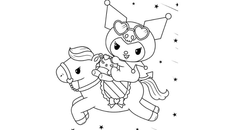 Ảnh nền kuromi không màu dễ vẽ