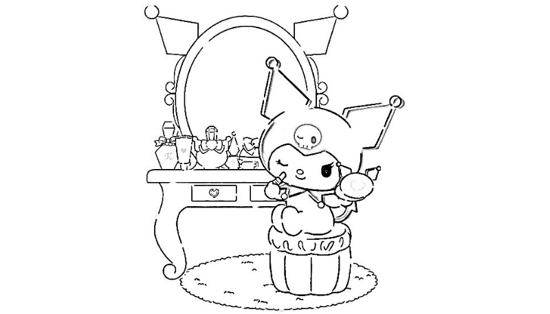Hình kuromi không màu cực chill