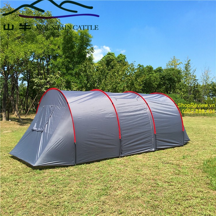 Lều cắm trại cỡ lớn hình ống có 3 khoang dành cho 4-8 người cực đẹp và hiện đại  (LT48)