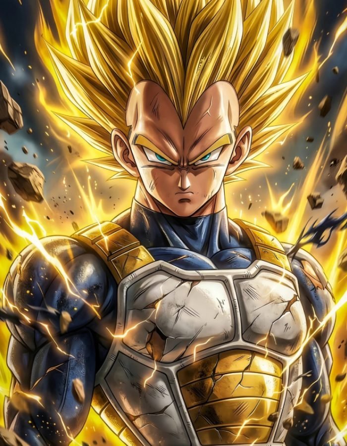 ánh nhìn quyết tâm xuất hiện trong ảnh Vegeta