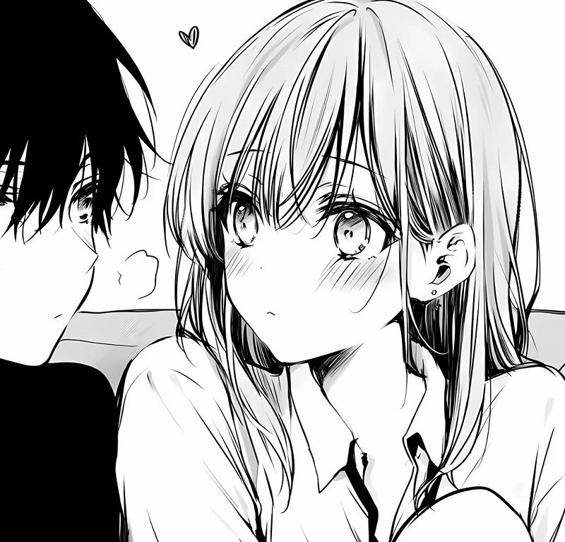 Hình avatar đôi anime đen trắng chất lượng cao