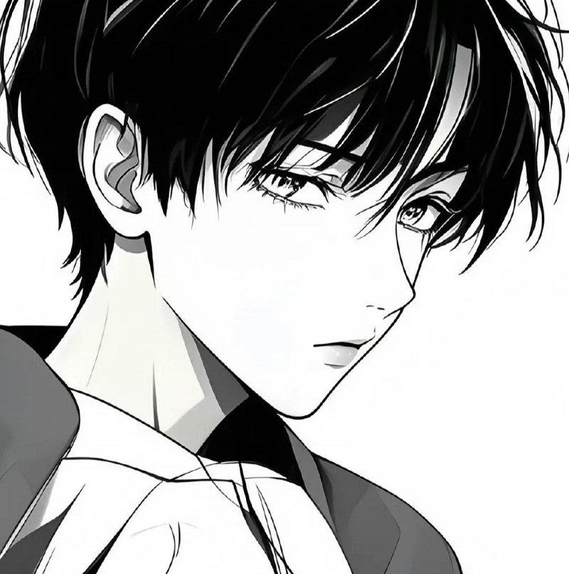 Avatar đôi anime đen trắng cực ngầu cho TikTok