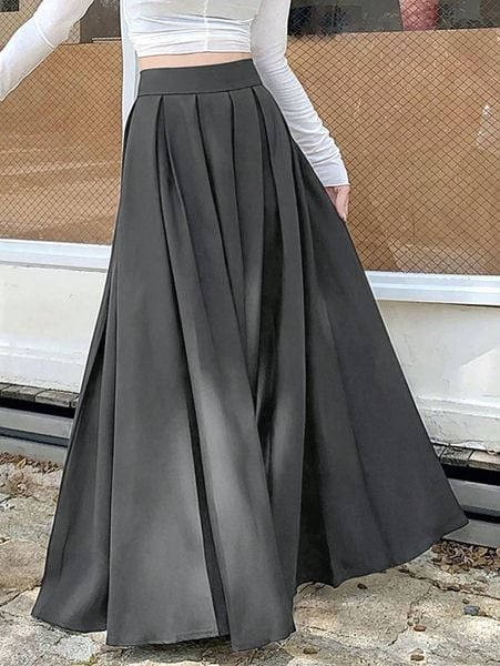 Cách phối đồ với chân váy xếp ly dài - áo blouse nữ tính