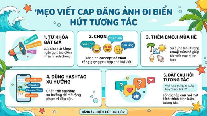 999+ STT, Cap đăng ảnh đi biển chill, ngắn gọn, hài hước